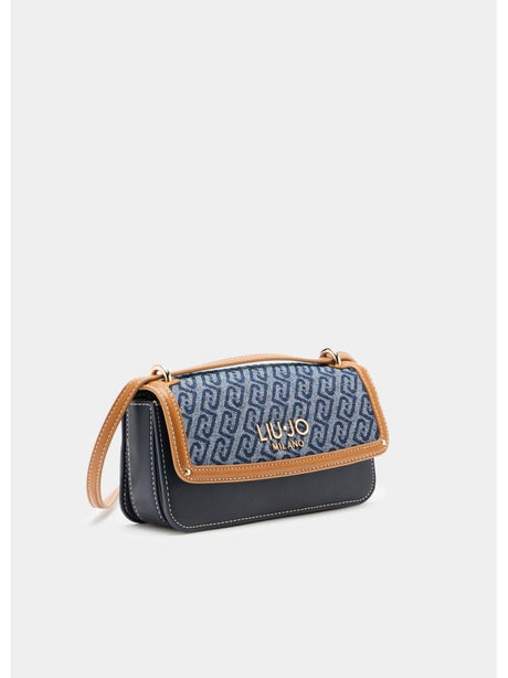 Borsa Liu Jo a tracolla piccola in denim jacquard Donna - Blu