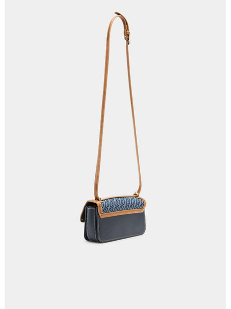 Borsa Liu Jo a tracolla piccola in denim jacquard Donna - Blu