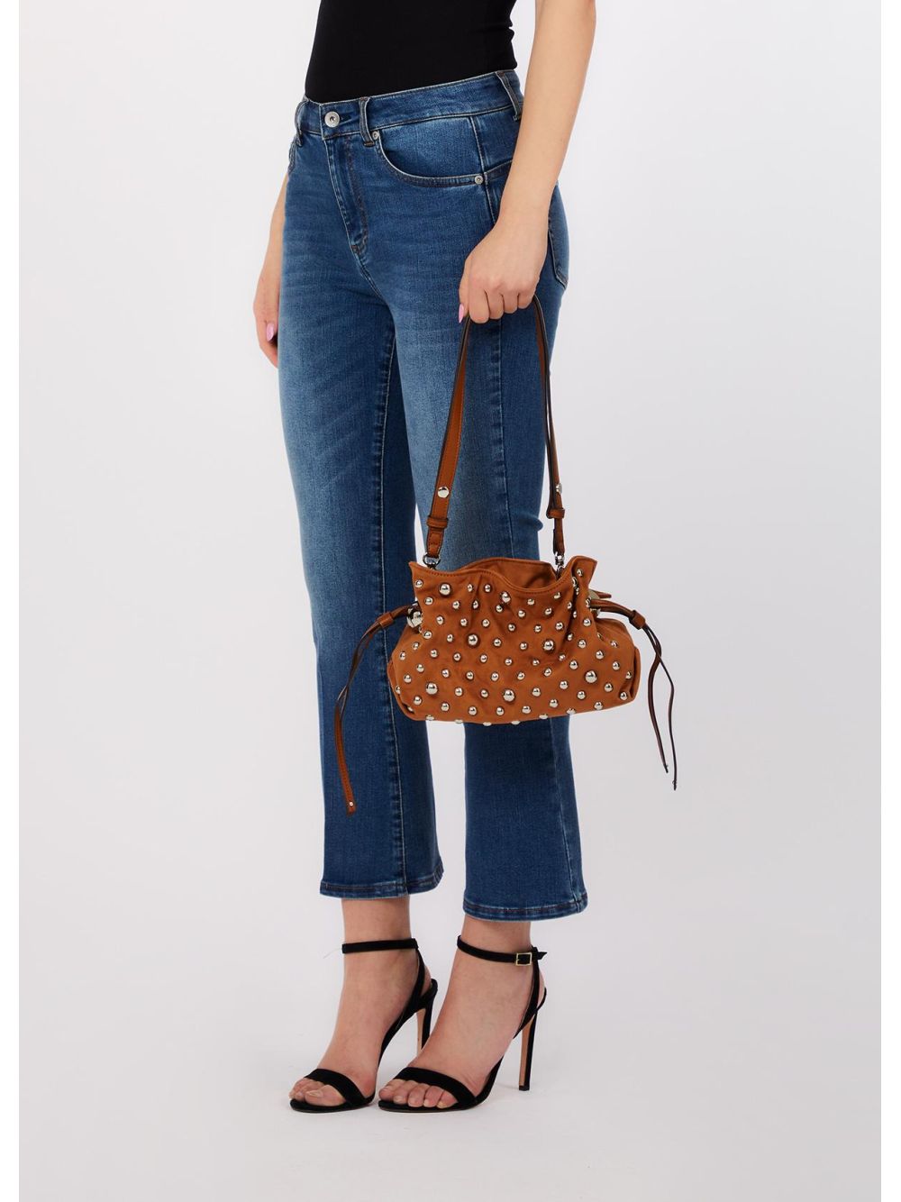 Borsa Liu Jo Riccy piccola con borchie Donna - Marrone