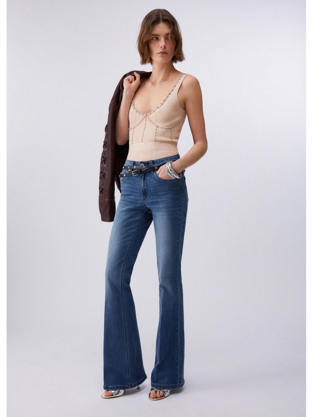 Pantalone Liu Jo bootcut a vita alta Donna - Denim