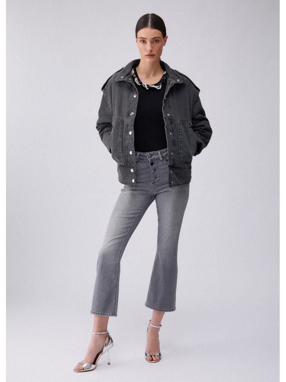 Pantalone Liu Jo bootcut a vita alta Donna - Grigio