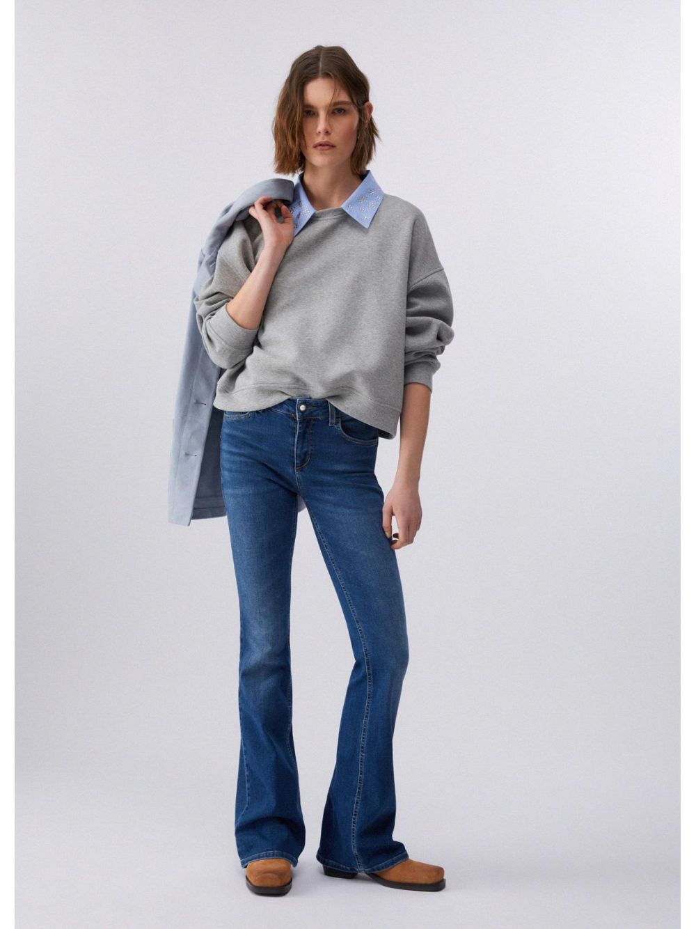 Pantalone Liu Jo flare con inserto elastico Donna - Blu