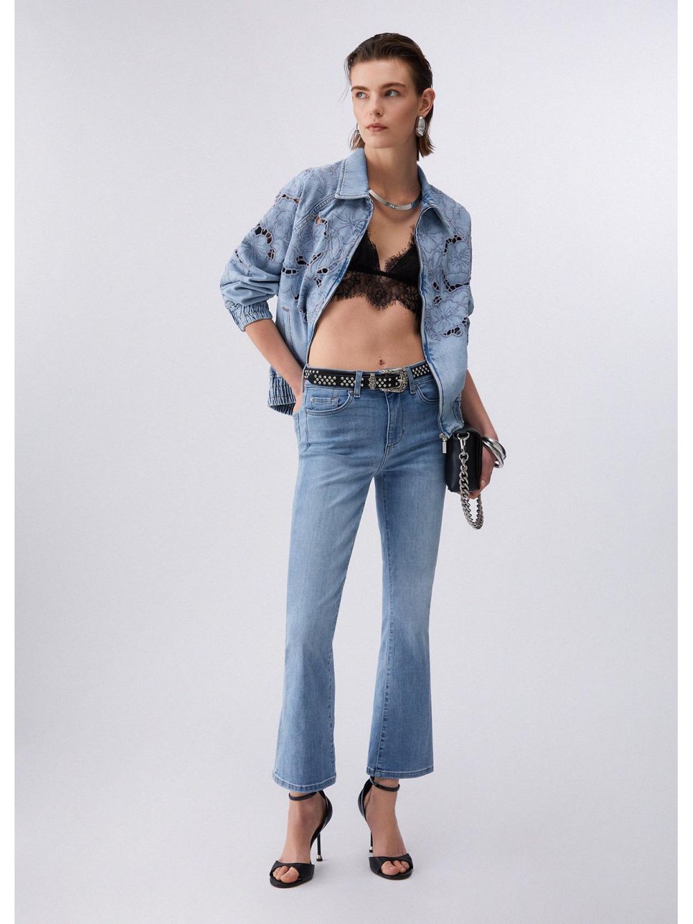Pantalone Liu Jo bootcut cropped Donna - Denim