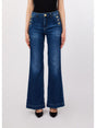 Pantalone Liu Jo flare a vita alta con bottoni Donna - Denim