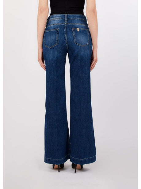 Pantalone Liu Jo flare a vita alta con bottoni Donna - Denim