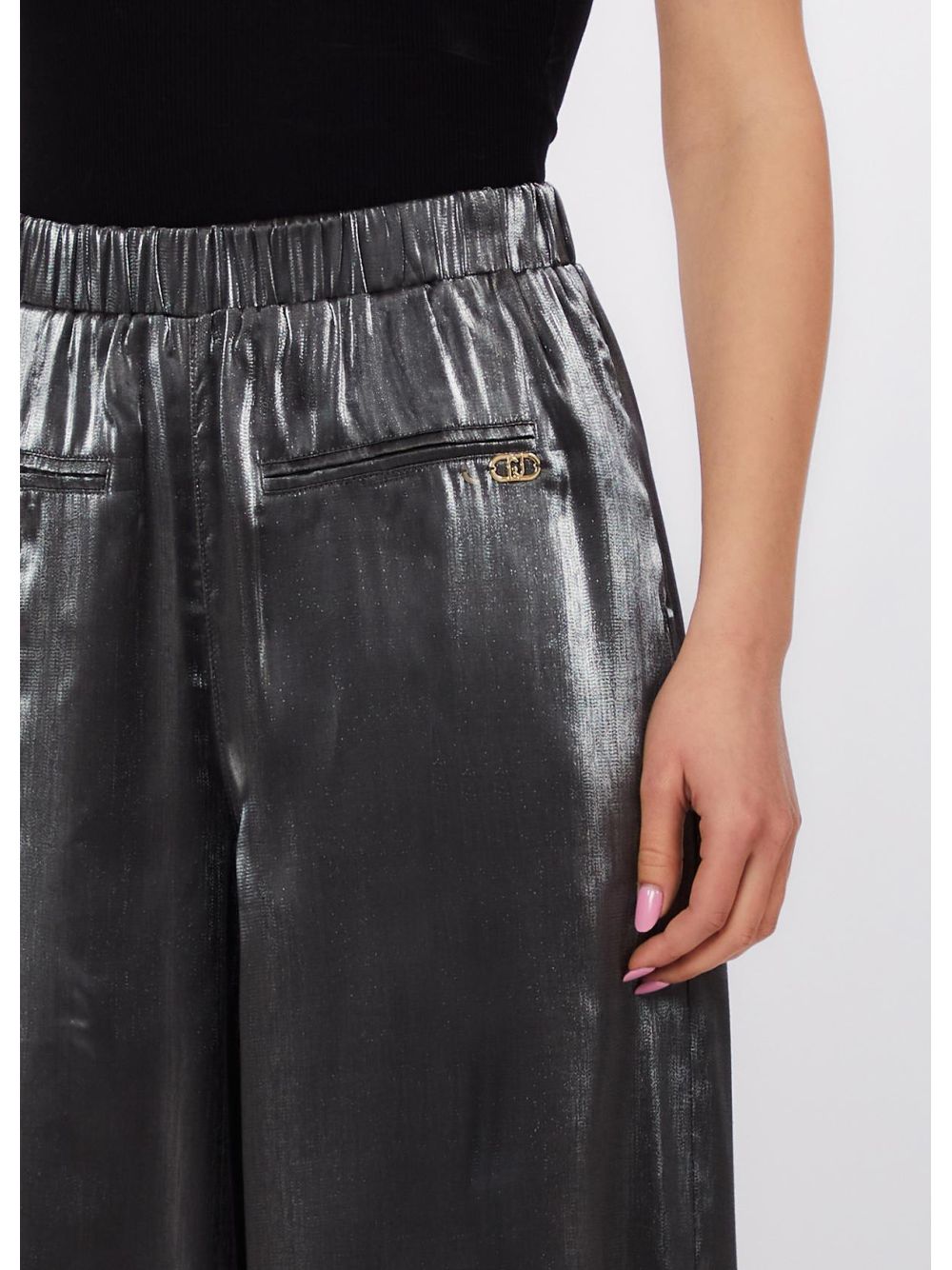 Pantalone Liu Jo flare laminati Donna - Grigio