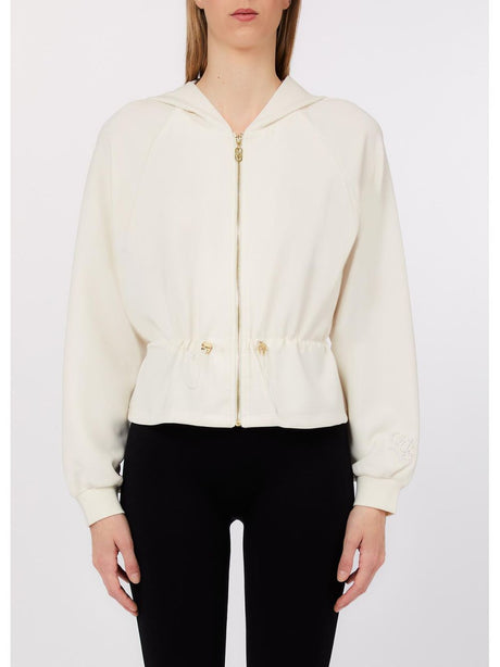 Felpa Liu Jo in scuba con zip e cappuccio Donna - Bianco