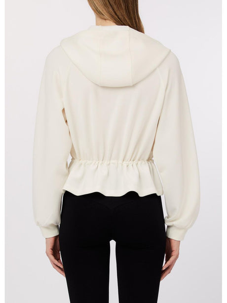 Felpa Liu Jo in scuba con zip e cappuccio Donna - Bianco