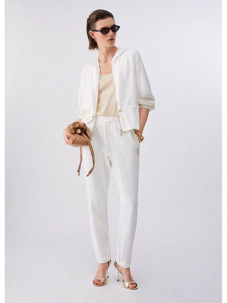 Felpa Liu Jo in scuba con zip e cappuccio Donna - Bianco