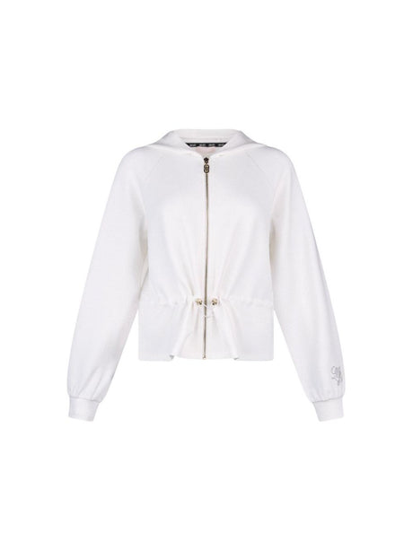 Felpa Liu Jo in scuba con zip e cappuccio Donna - Bianco