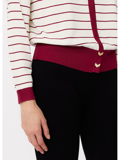 Cardigan Liu Jo a righe Donna - Bordeaux