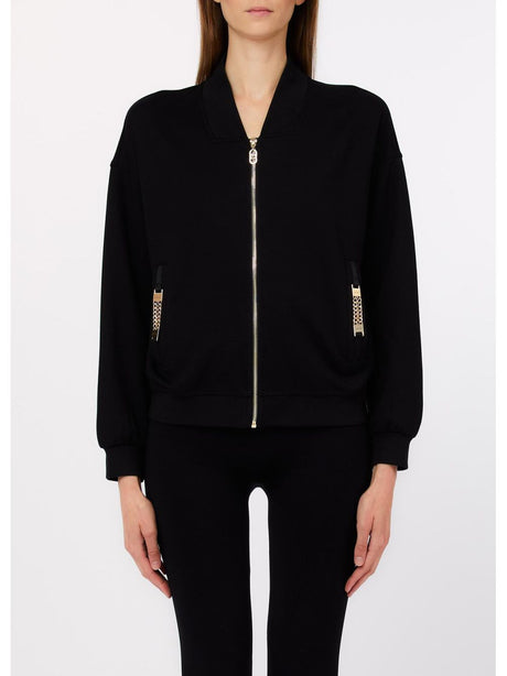 Felpa Liu Jo con zip e dettagli chain Donna - Nero