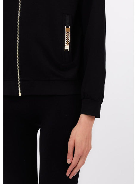 Felpa Liu Jo con zip e dettagli chain Donna - Nero