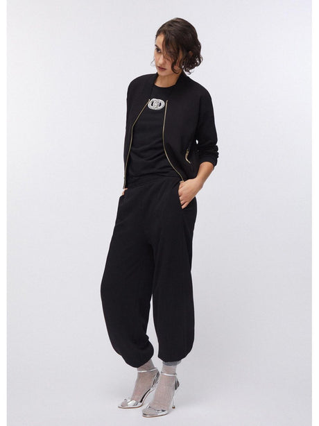 Felpa Liu Jo con zip e dettagli chain Donna - Nero