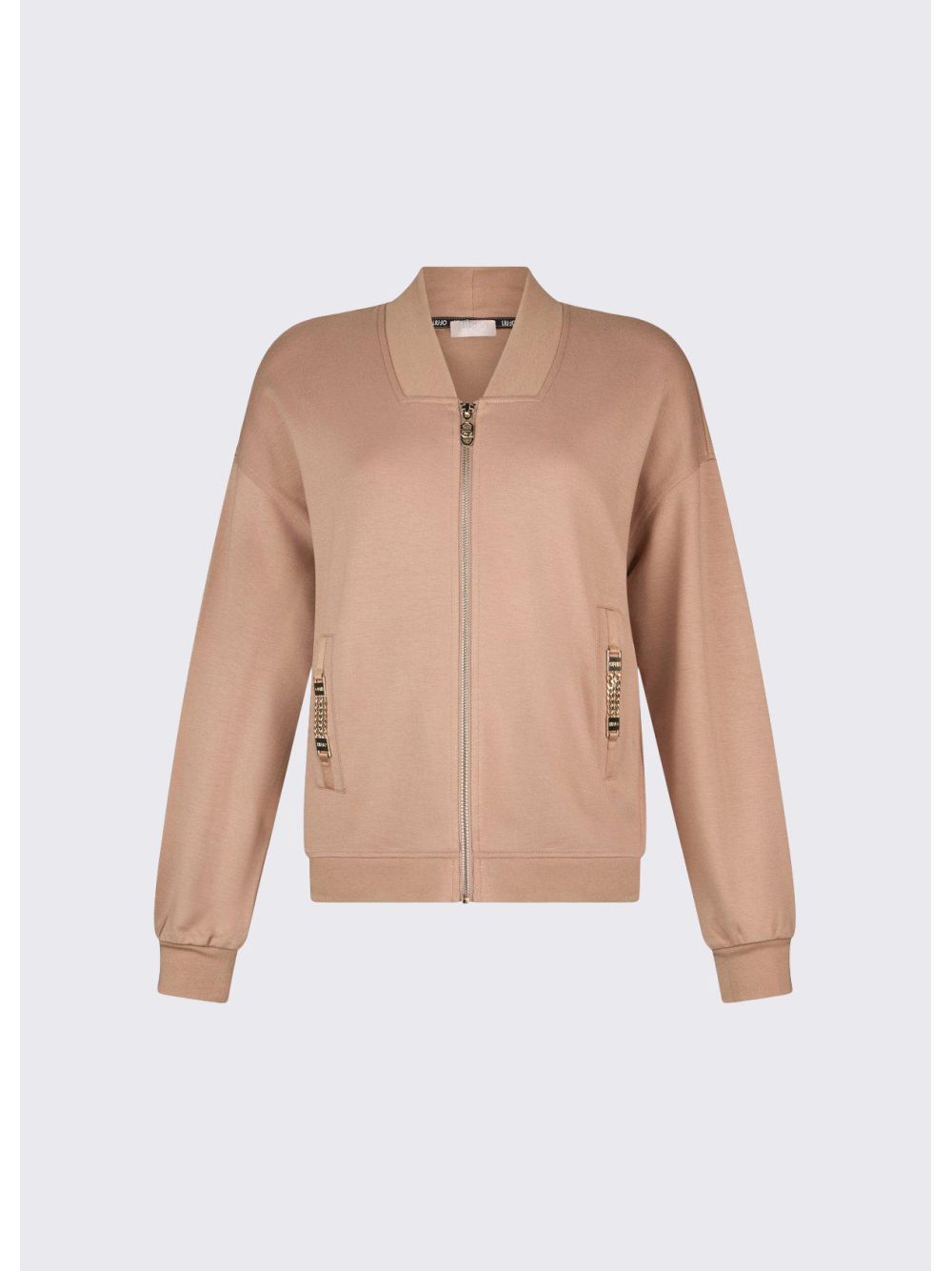 Felpa Liu Jo con zip e dettagli chain Donna - Marrone