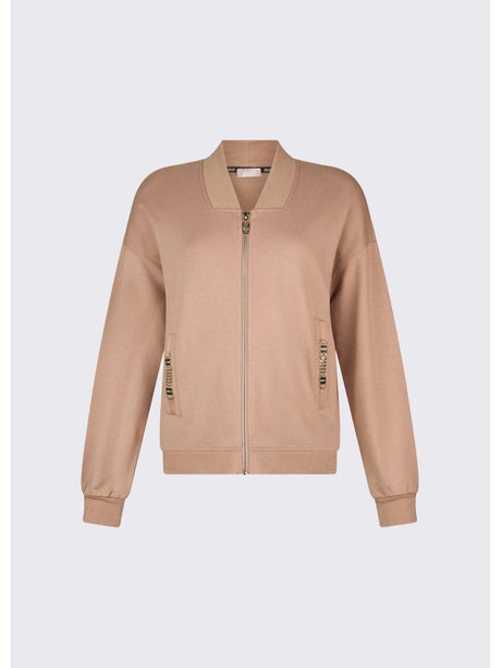 Felpa Liu Jo con zip e dettagli chain Donna - Marrone