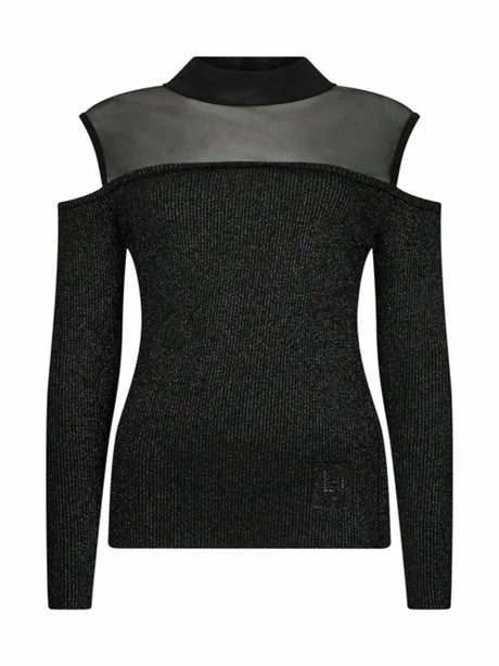 Maglia Liu Jo con inserti in mesh Donna - Nero
