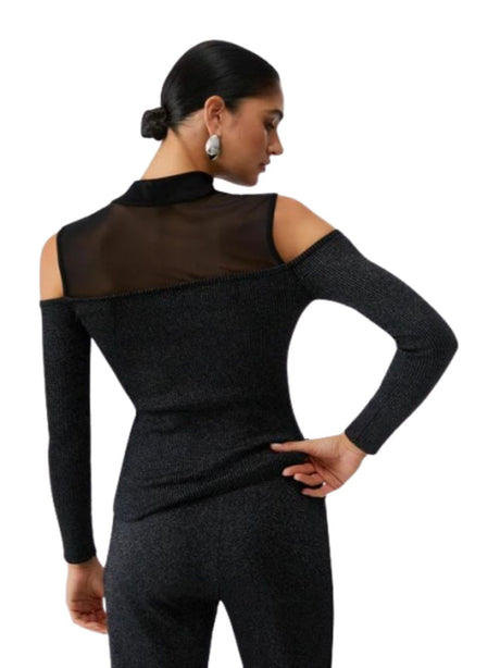 Maglia Liu Jo con inserti in mesh Donna - Nero