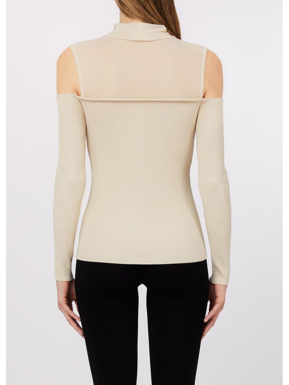 Maglia Liu Jo con inserti in mesh Donna - Avorio