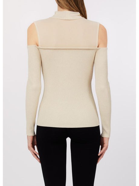 Maglia Liu Jo con inserti in mesh Donna - Avorio