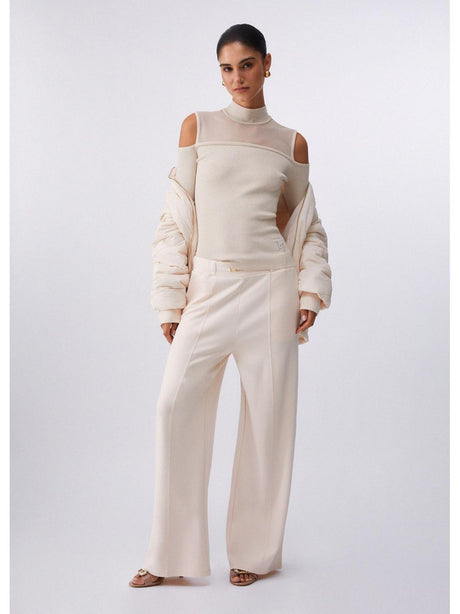 Maglia Liu Jo con inserti in mesh Donna - Avorio