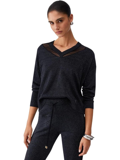 Maglia Liu Jo con scollo a V Donna - Nero