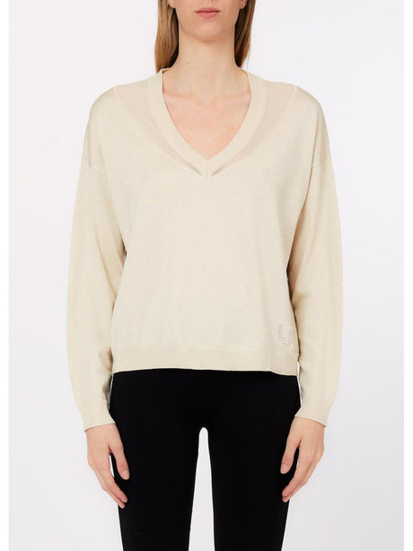 Maglia Liu Jo con scollo a V Donna - Avorio