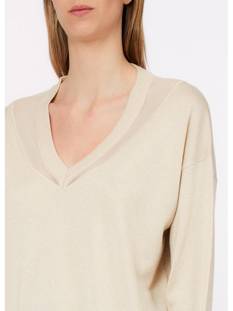 Maglia Liu Jo con scollo a V Donna - Avorio
