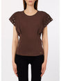 T-shirt Liu Jo con occhielli decorativi Donna - Beige