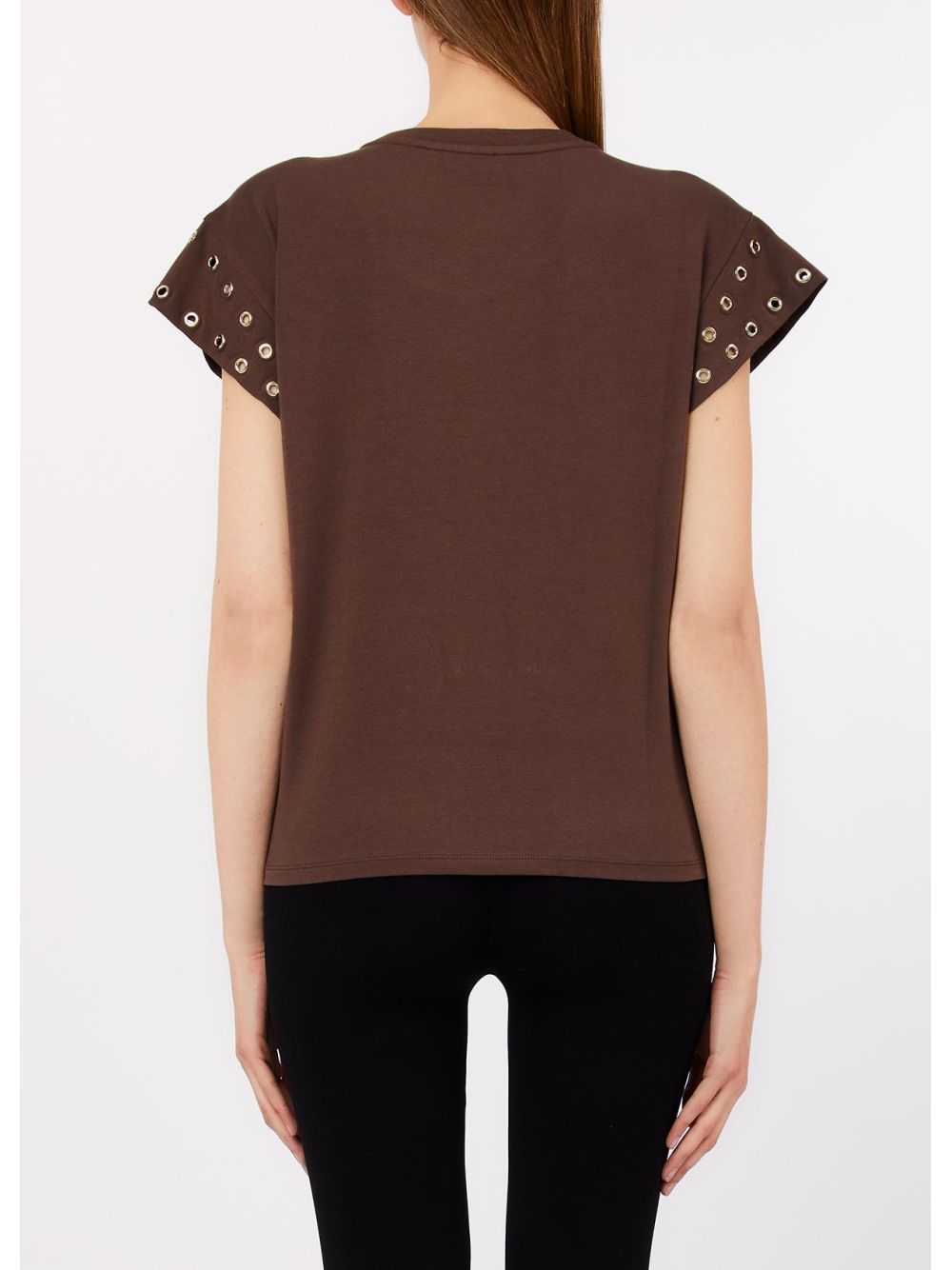 T-shirt Liu Jo con occhielli decorativi Donna - Beige