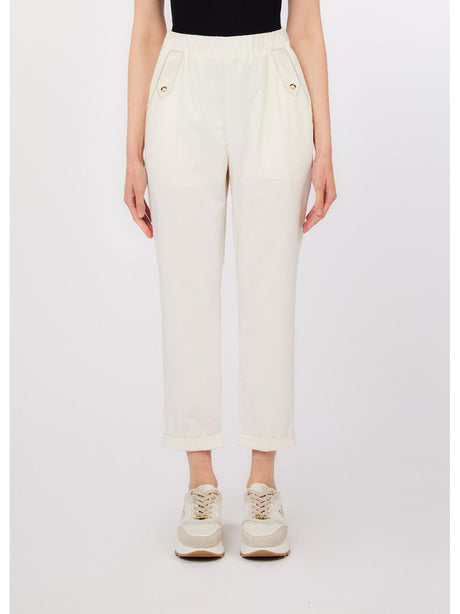 Pantalone Liu Jo slim fit con risvolto Donna - Bianco