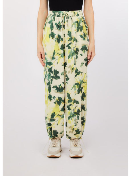 Pantalone Liu Jo in raso stampato Donna - Verde