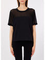 T-shirt Liu Jo in jersey e mesh Donna - Nero