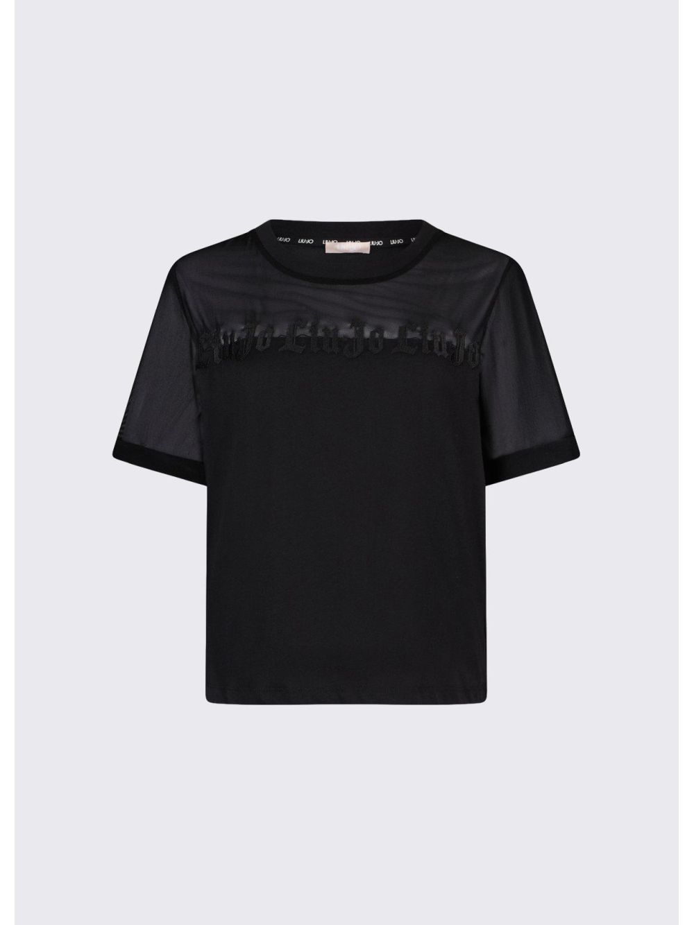 T-shirt Liu Jo in jersey e mesh Donna - Nero