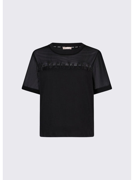 T-shirt Liu Jo in jersey e mesh Donna - Nero