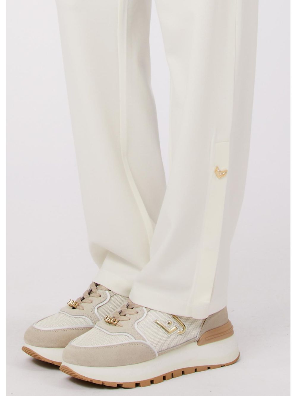 Pantalone Liu Jo in jersey interlock Donna - Bianco