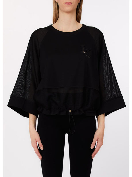 Felpa Liu Jo con inserti in mesh Donna - Nero