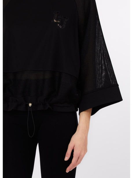 Felpa Liu Jo con inserti in mesh Donna - Nero