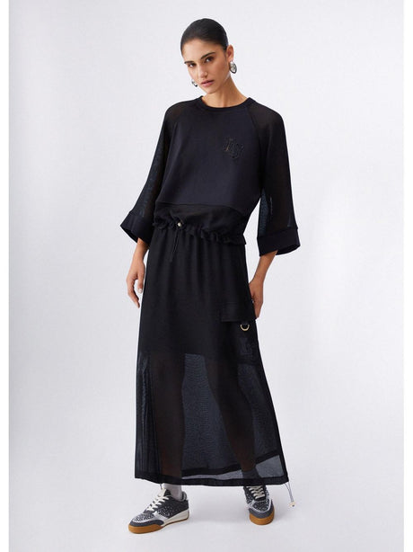 Felpa Liu Jo con inserti in mesh Donna - Nero