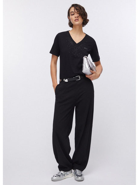 T-shirt Liu Jo con strass Donna - Nero