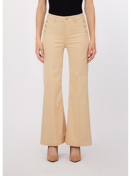 Pantalone Liu Jo flare con bottoni logati Donna - Beige