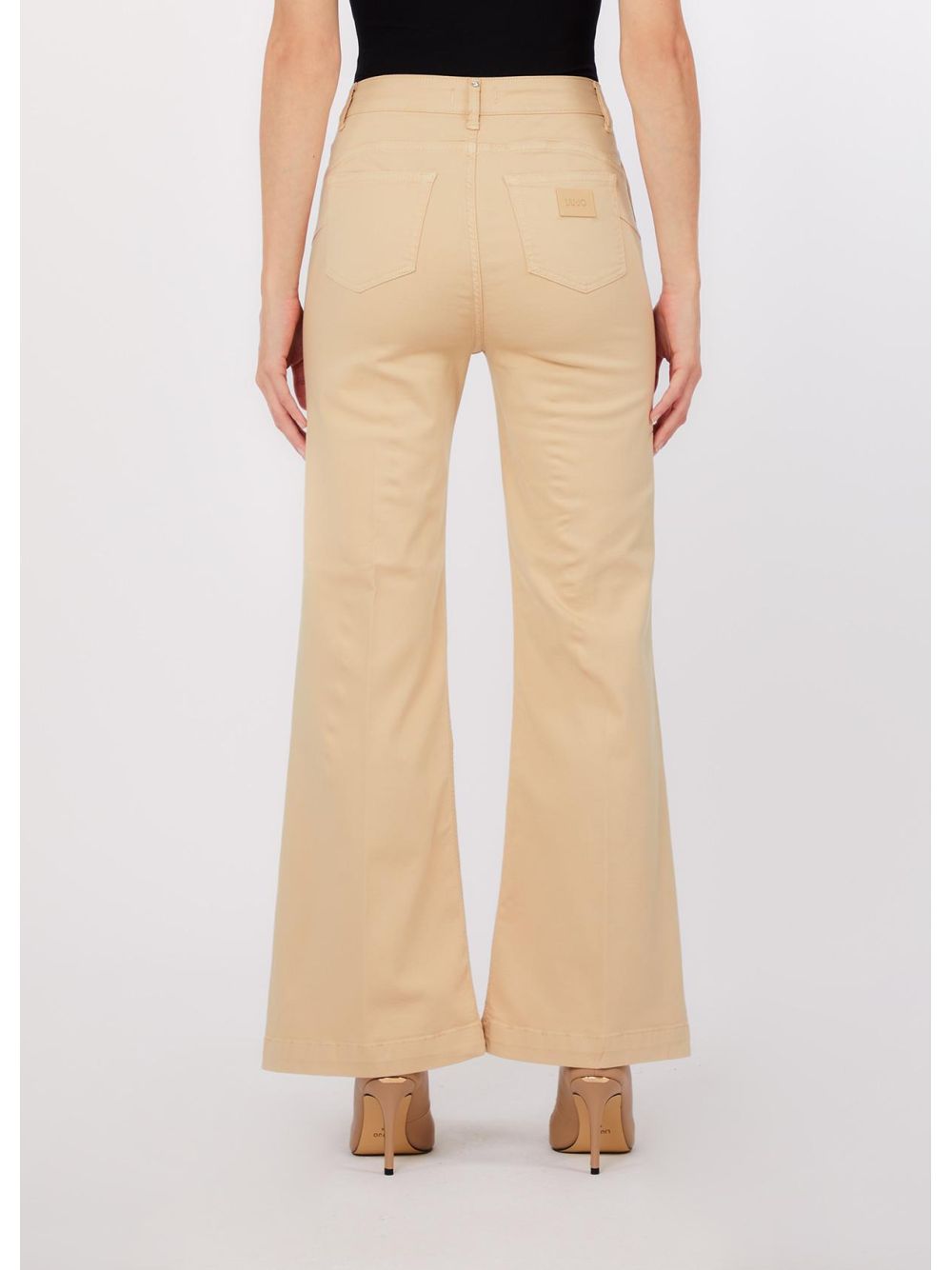 Pantalone Liu Jo flare con bottoni logati Donna - Beige