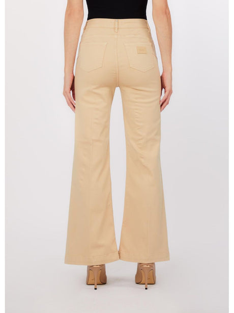 Pantalone Liu Jo flare con bottoni logati Donna - Beige
