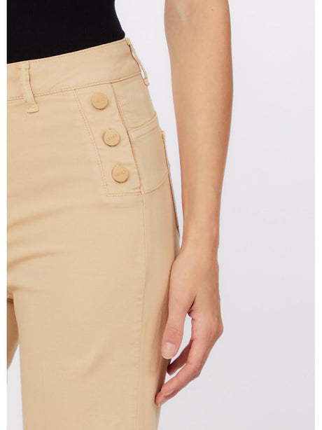 Pantalone Liu Jo flare con bottoni logati Donna - Beige