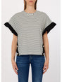 T-shirt Liu Jo a righe con bottoni gioiello Donna - Nero