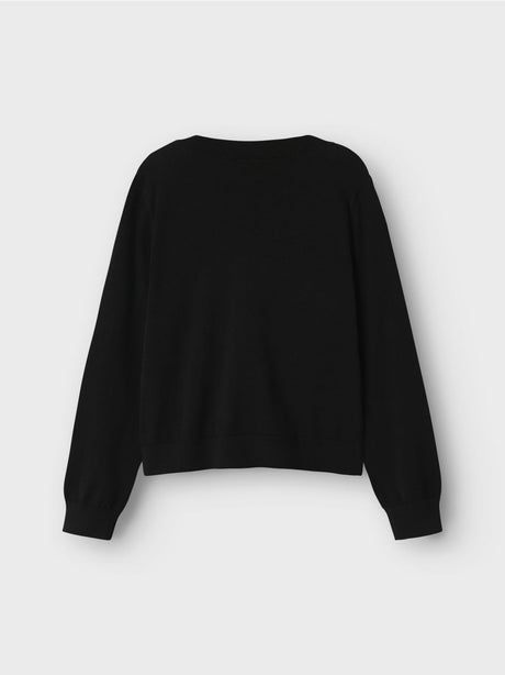 Pullover Name It VALANE LS KNIT CARD NOOS Bambina - Nero
