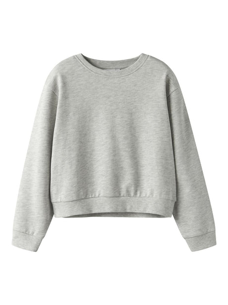 Felpa Name It MILLE SHORT NREG LS SWE O-NECK NOOS Bambina - Grigio