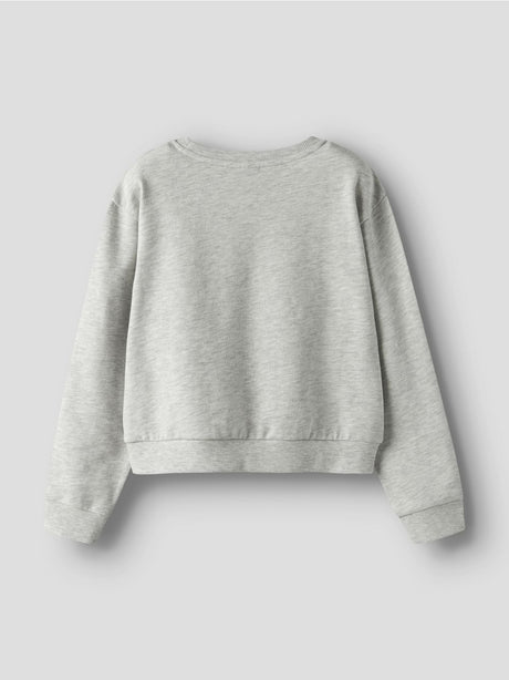 Felpa Name It MILLE SHORT NREG LS SWE O-NECK NOOS Bambina - Grigio