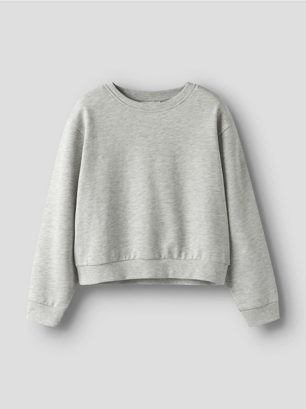 Felpa Name It MILLE SHORT NREG LS SWE O-NECK NOOS Bambina - Grigio