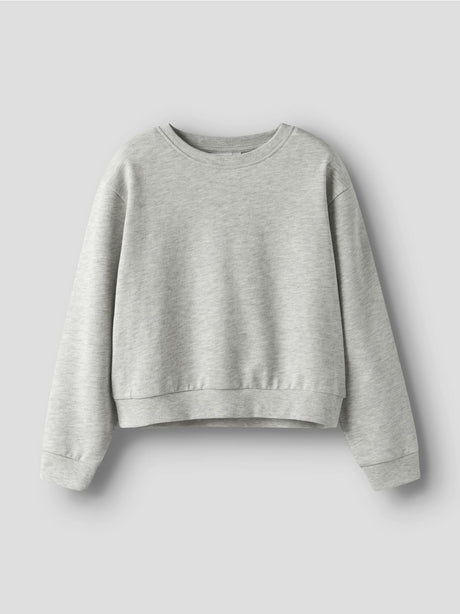 Felpa Name It MILLE SHORT NREG LS SWE O-NECK NOOS Bambina - Grigio